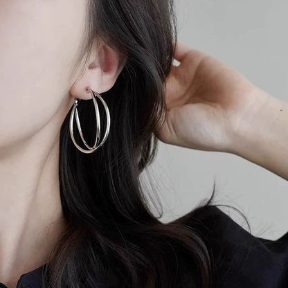 Layered Hoop Earring / Clip-On Earring