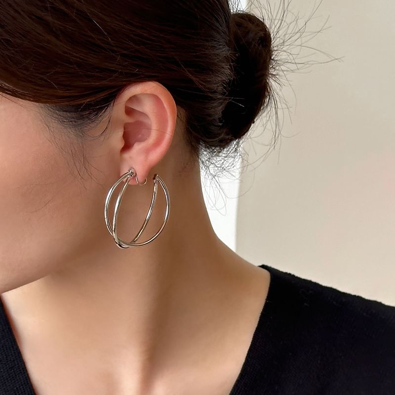 Layered Hoop Earring / Clip-On Earring
