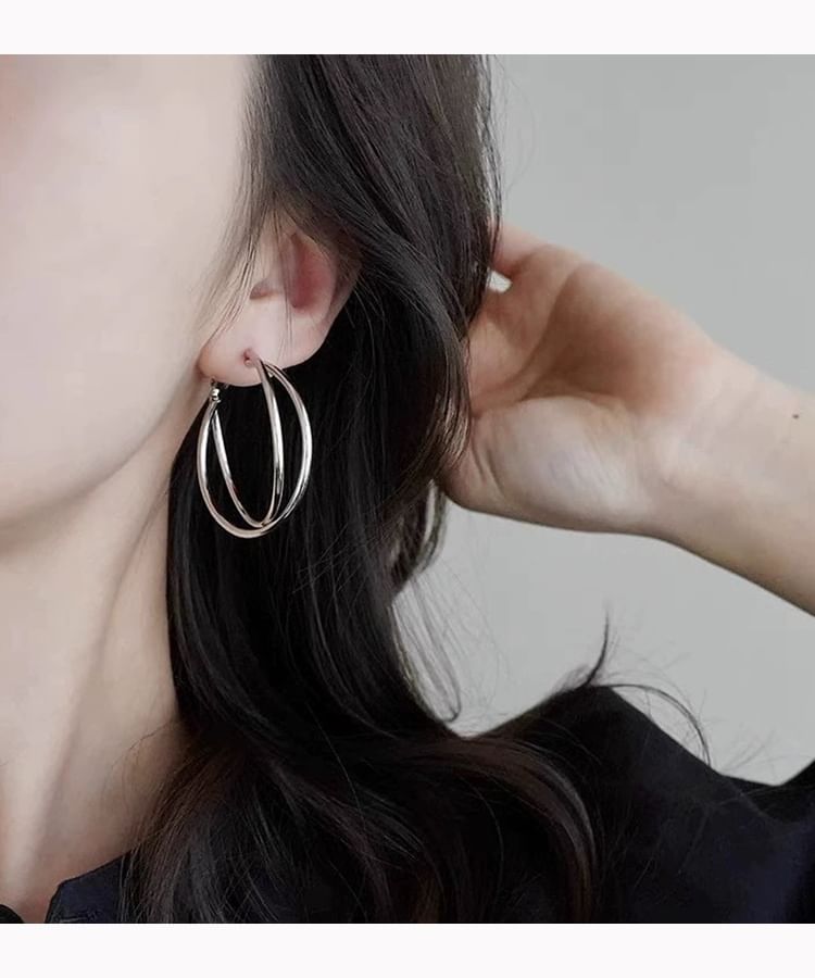 Layered Hoop Earring / Clip-On Earring