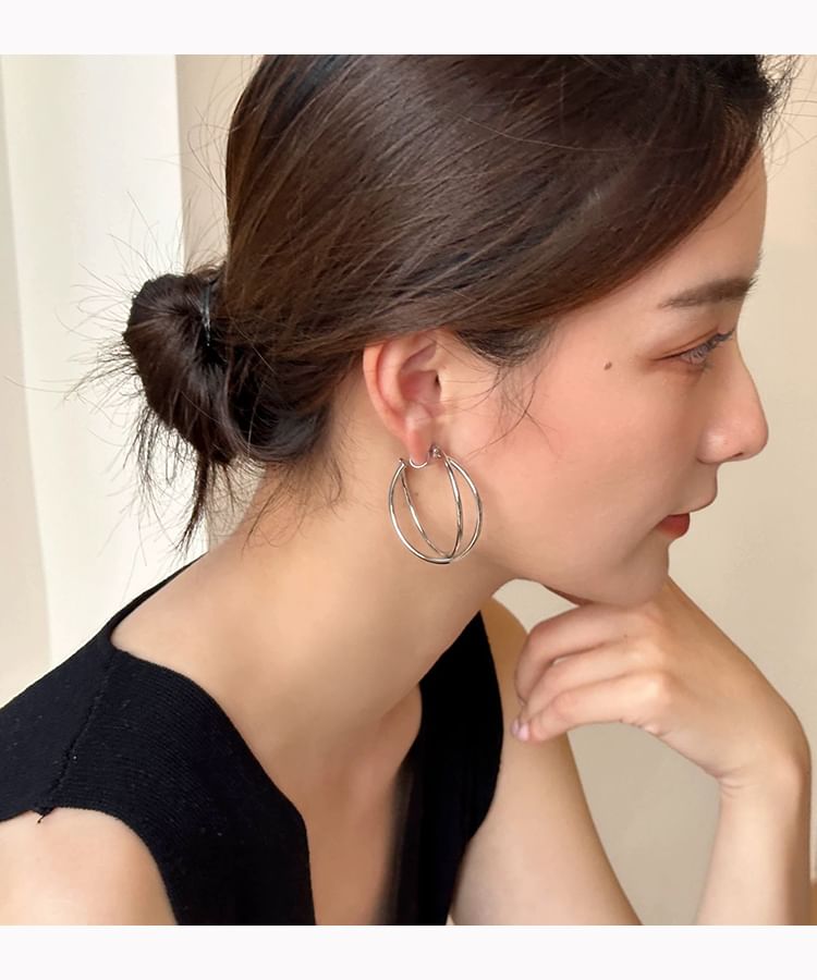 Layered Hoop Earring / Clip-On Earring