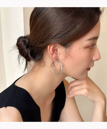 Layered Hoop Earring / Clip-On Earring