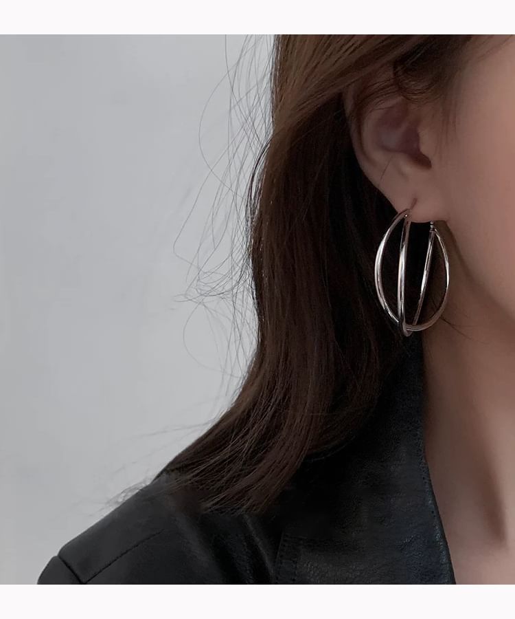 Layered Hoop Earring / Clip-On Earring