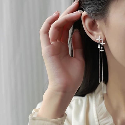 Rhinestone Star Dangle Earring / Clip-On Earring