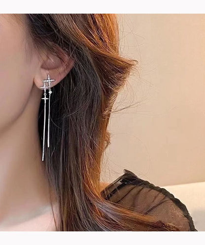 Rhinestone Star Dangle Earring / Clip-On Earring