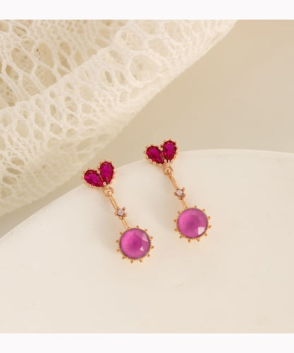 Heart Rhinestone Drop Earring / Clip-On Earring