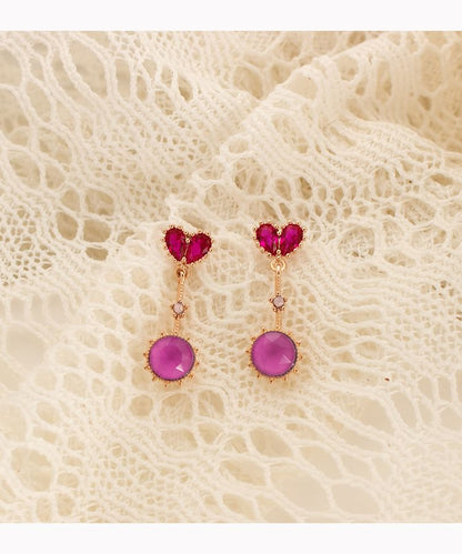 Heart Rhinestone Drop Earring / Clip-On Earring