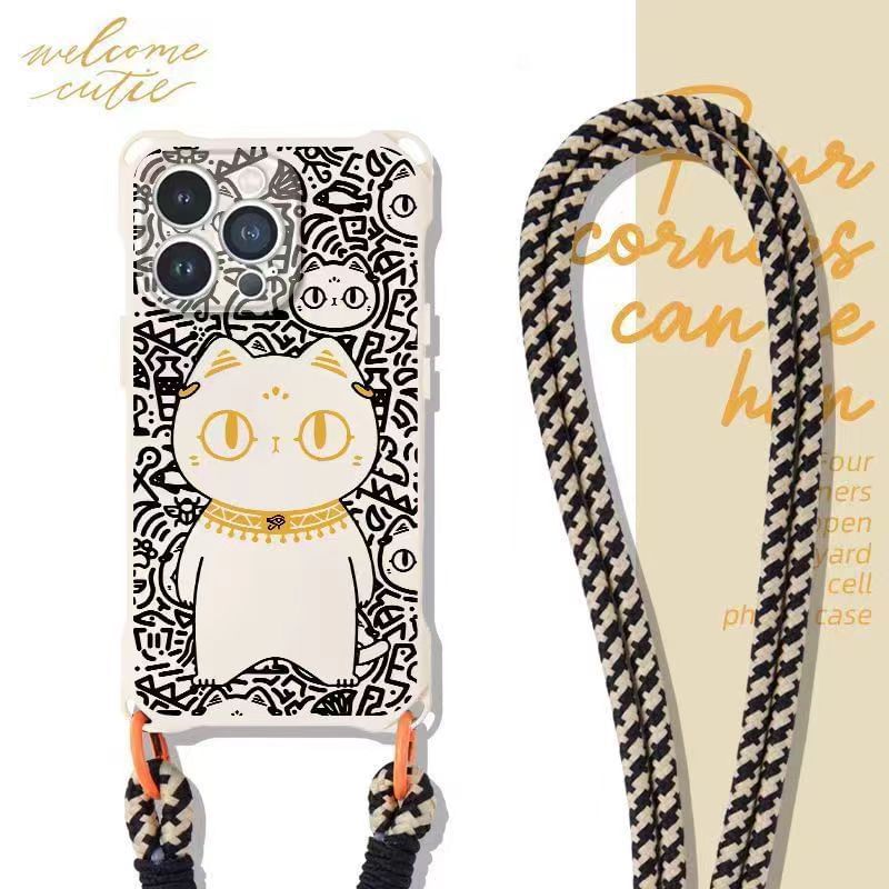 Cat Lanyard Phone Strap Set Case /