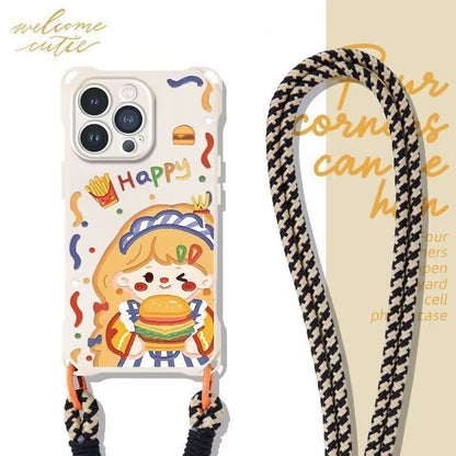 Lanyard / Phone Burger Girl Case Strap Set