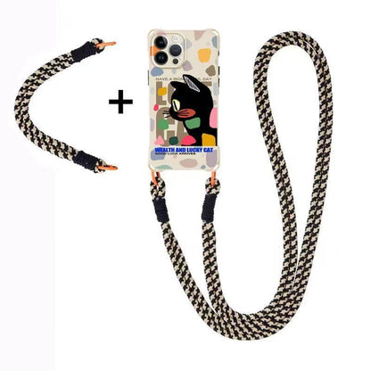 Phone / Strap Lanyard Case Set Cat