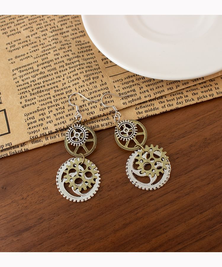 Gear Alloy Dangle Earring / Ear Cuff (Various Designs)