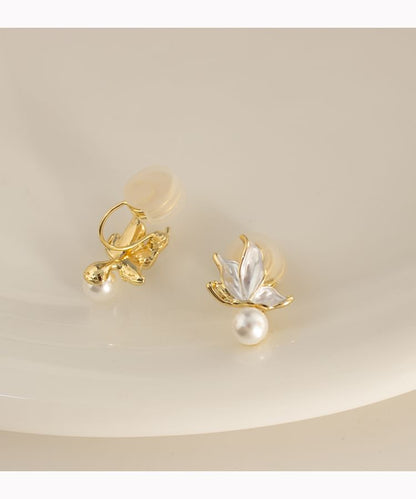 Butterfly Faux Pearl Alloy Drop Earring / Ear Cuff