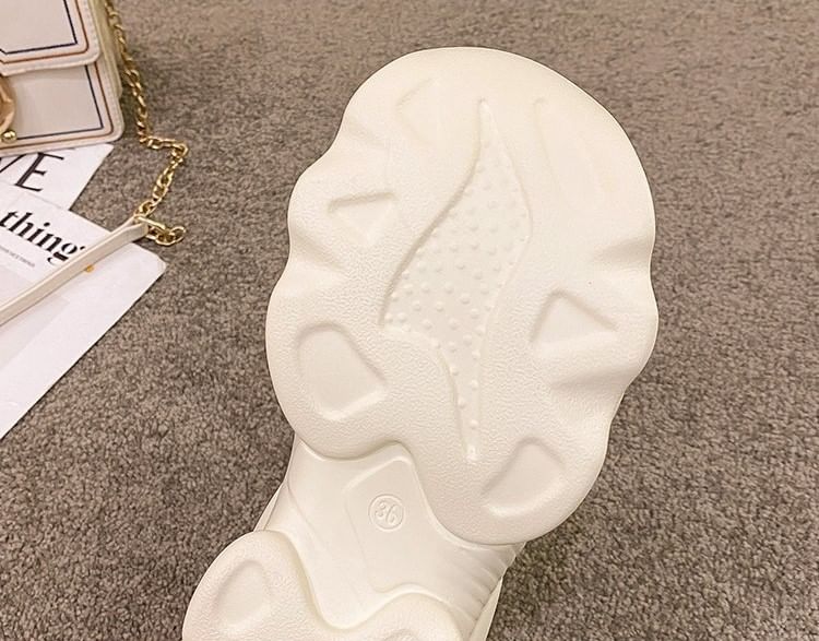 Sandals Slide Plain Ruched Platform