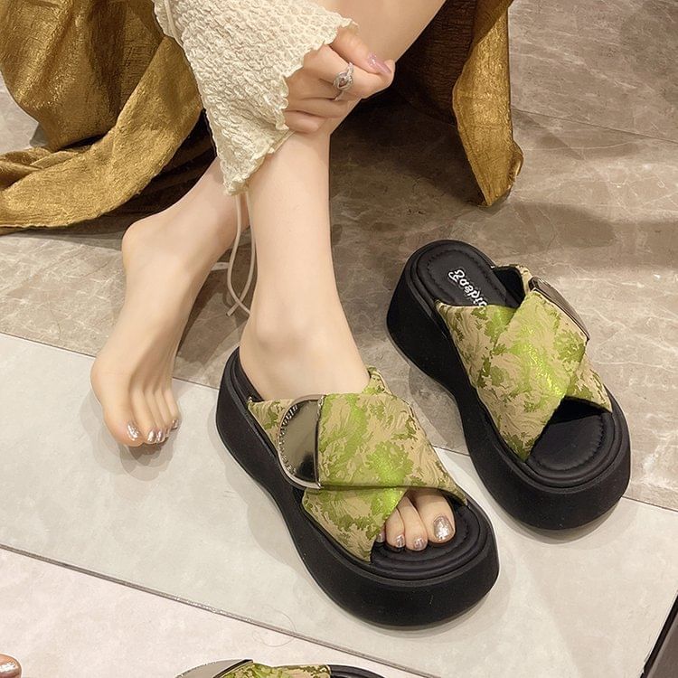 Platform Sandals Cross Strap