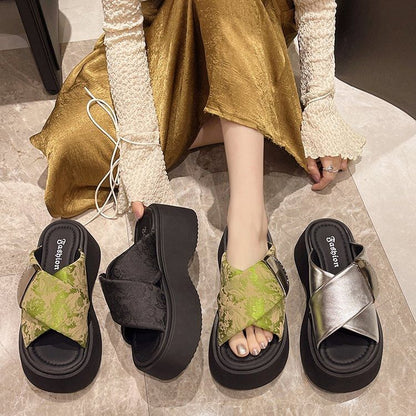 Platform Sandals Cross Strap