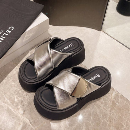 Platform Sandals Cross Strap