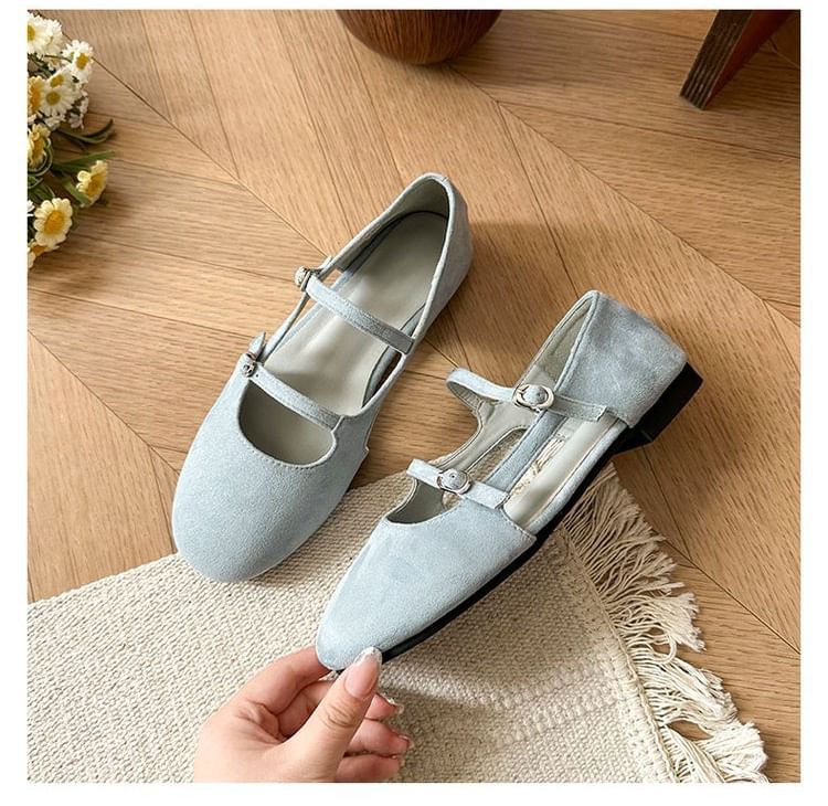 Plain Jane Mary Shoes Suede Cutout Faux