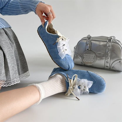 Faux Leather Plain Lace-Up Sneakers