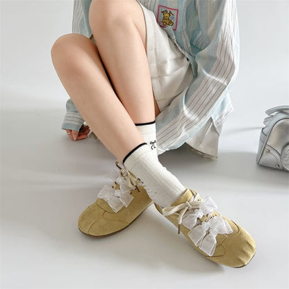 Faux Leather Plain Lace-Up Sneakers