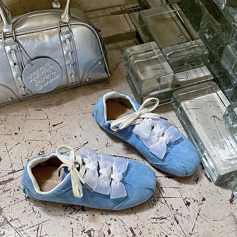 Faux Leather Plain Lace-Up Sneakers