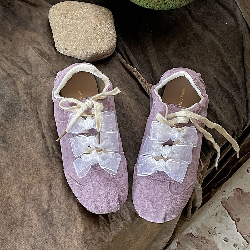 Faux Leather Plain Lace-Up Sneakers