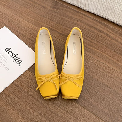 Square Toe Ribbon Accent Flats