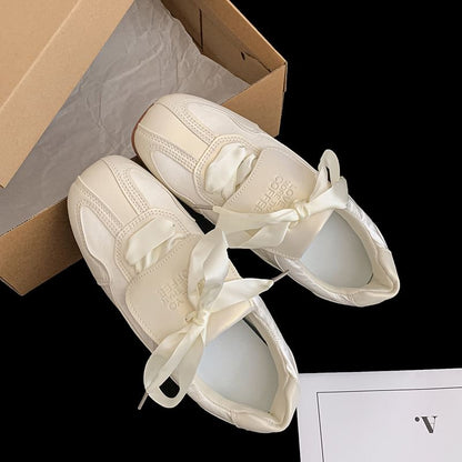 Lettering Ribbon Balletcore Sneakers