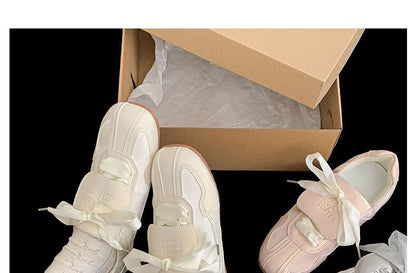 Lettering Ribbon Balletcore Sneakers