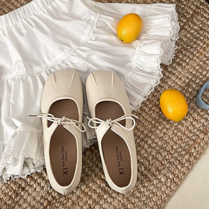 Square Toe Ribbon Flats