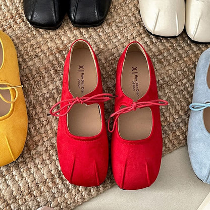 Square Toe Ribbon Flats