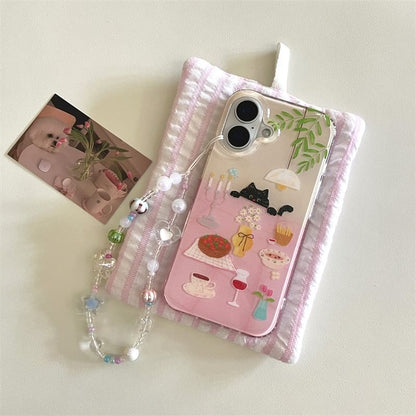 Cat Meal Table Phone Case / Strap / Set
