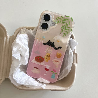 Cat Meal Table Phone Case / Strap / Set