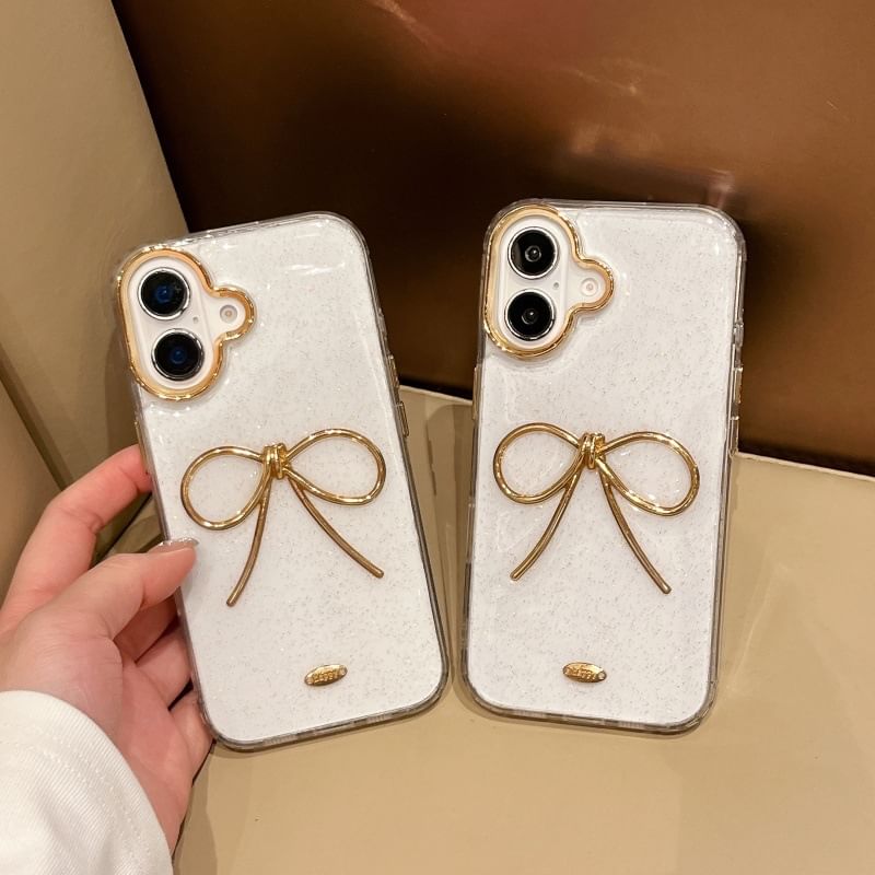Metallic Trim Bow Phone Case