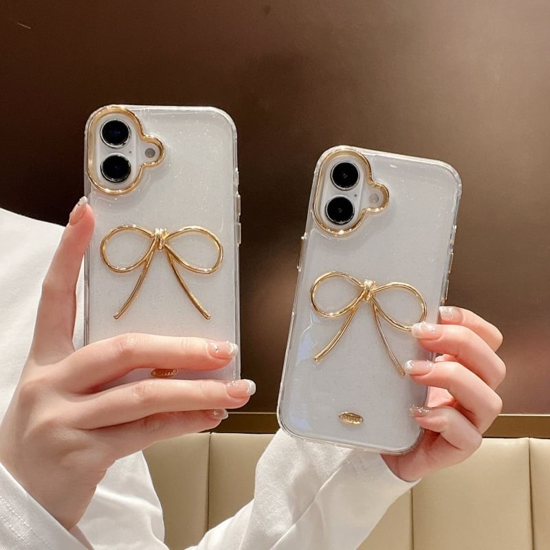 Metallic Trim Bow Phone Case