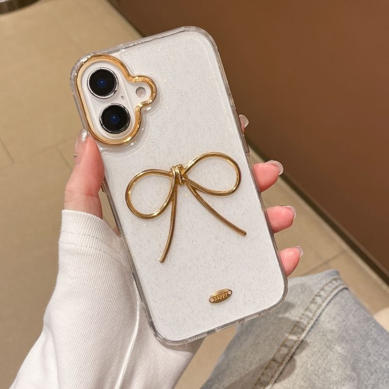 Metallic Trim Bow Phone Case