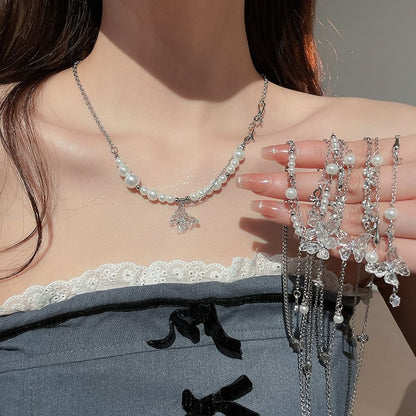 Pendant Faux Pearl Alloy Choker (Various Designs)