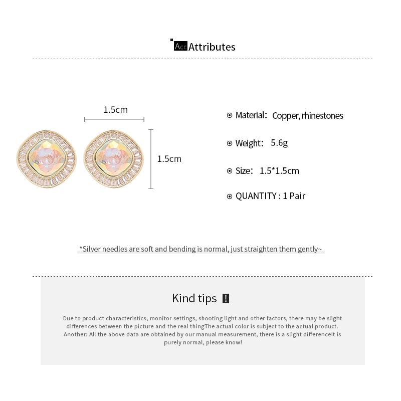 Rhinestone Alloy Stud Earring