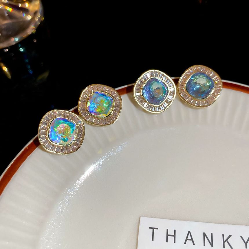 Rhinestone Alloy Stud Earring