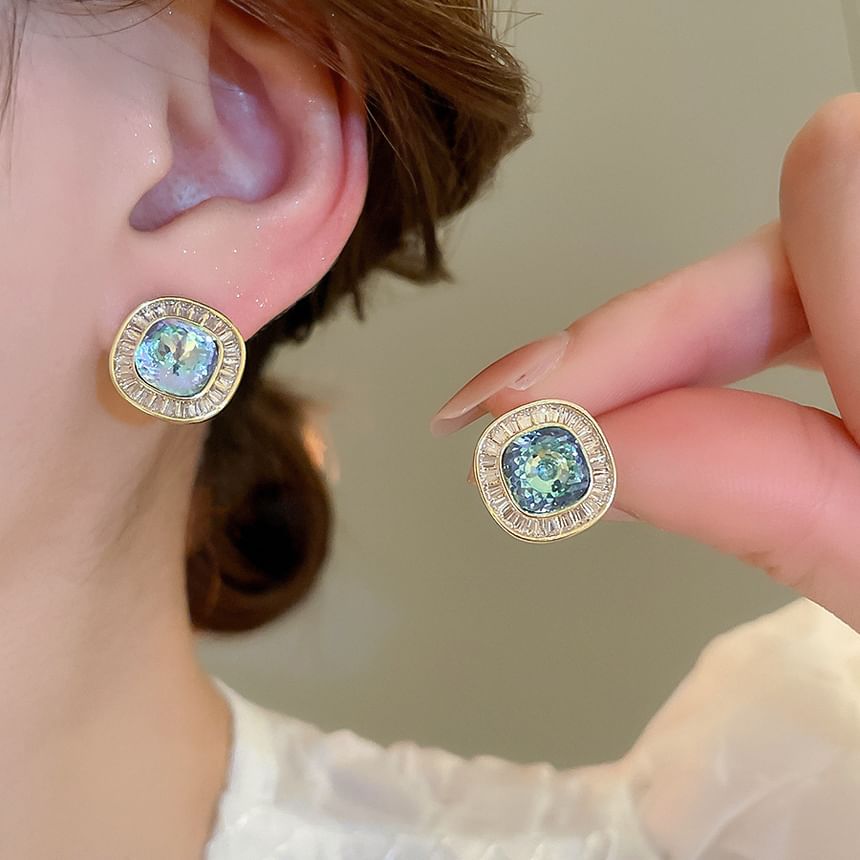 Rhinestone Alloy Stud Earring