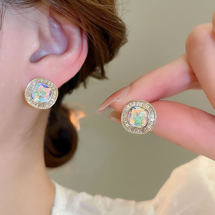 Rhinestone Alloy Stud Earring