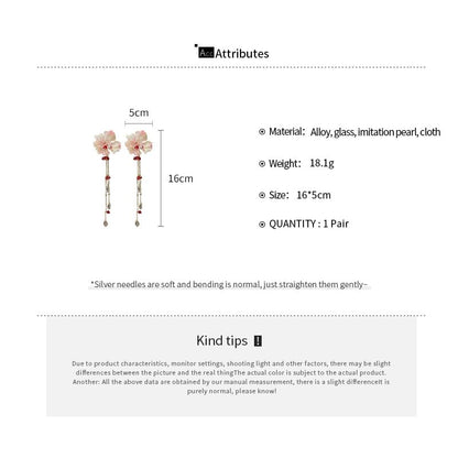 Floral Fabric Alloy Dangle Earring (Various Designs)