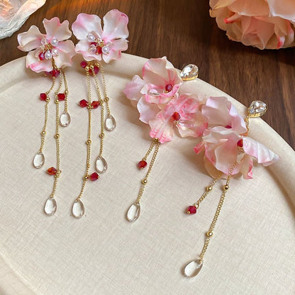 Floral Fabric Alloy Dangle Earring (Various Designs)