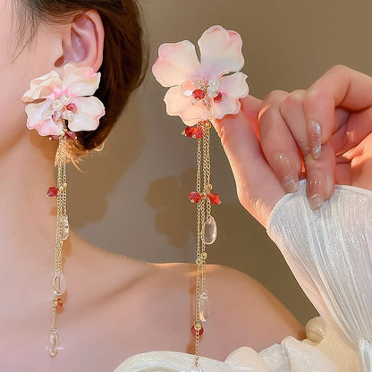 Floral Fabric Alloy Dangle Earring (Various Designs)