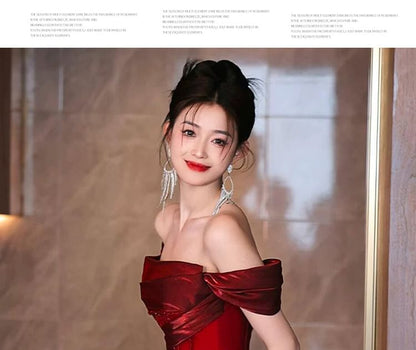 Glitter A-Line Maternity Short-Sleeve Ruched Off-Shoulder Evening Gown