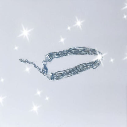 Layered Alloy Necklace and Bracelet Set