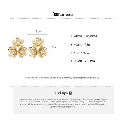 Statement Alloy Floral Earring Rhinestone