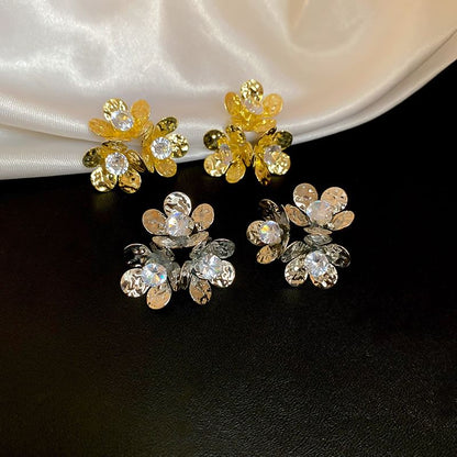 Statement Alloy Floral Earring Rhinestone