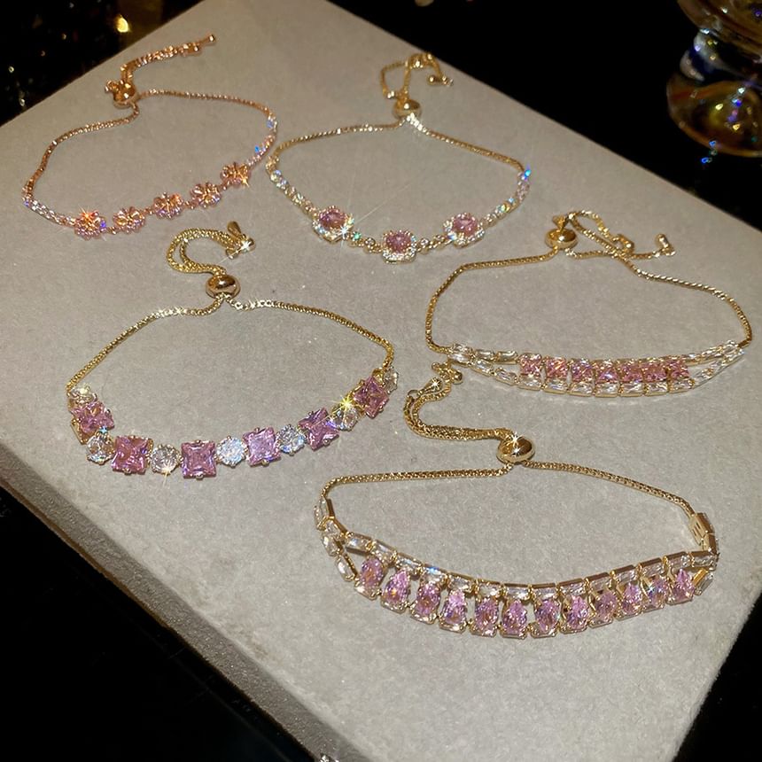 Rhinestone Alloy Bracelet (Various Designs)