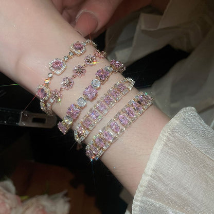 Rhinestone Alloy Bracelet (Various Designs)