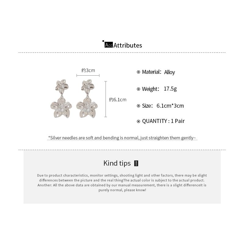 Pendant Drop Necklace Alloy Floral / Earring