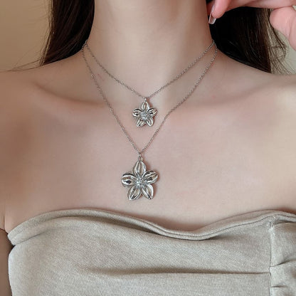 Pendant Drop Necklace Alloy Floral / Earring